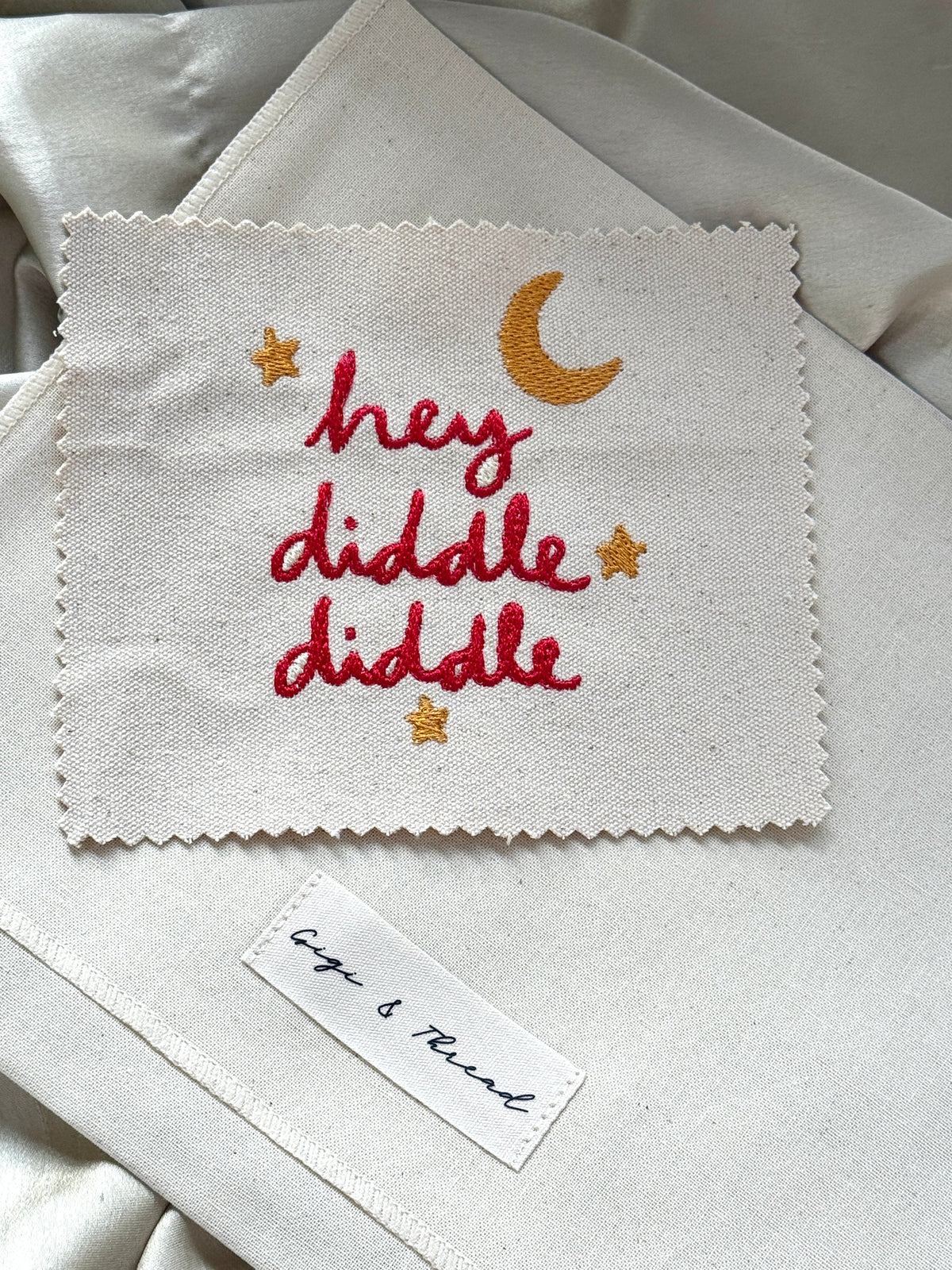 'Hey Diddle Diddle' Embroidered Artwork